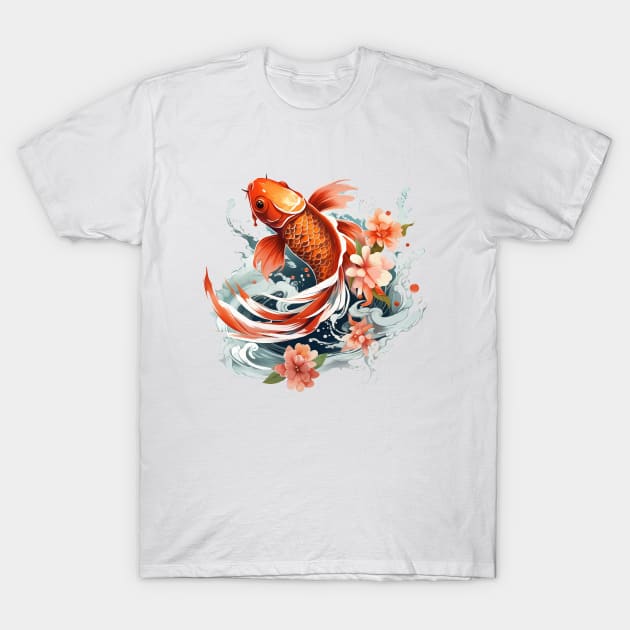 Koi Fish In A Pond T-Shirt by zooleisurelife